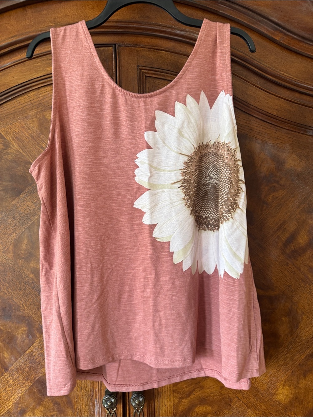 Joei & I Mauve Sunflower Graphic Tank Top size XL